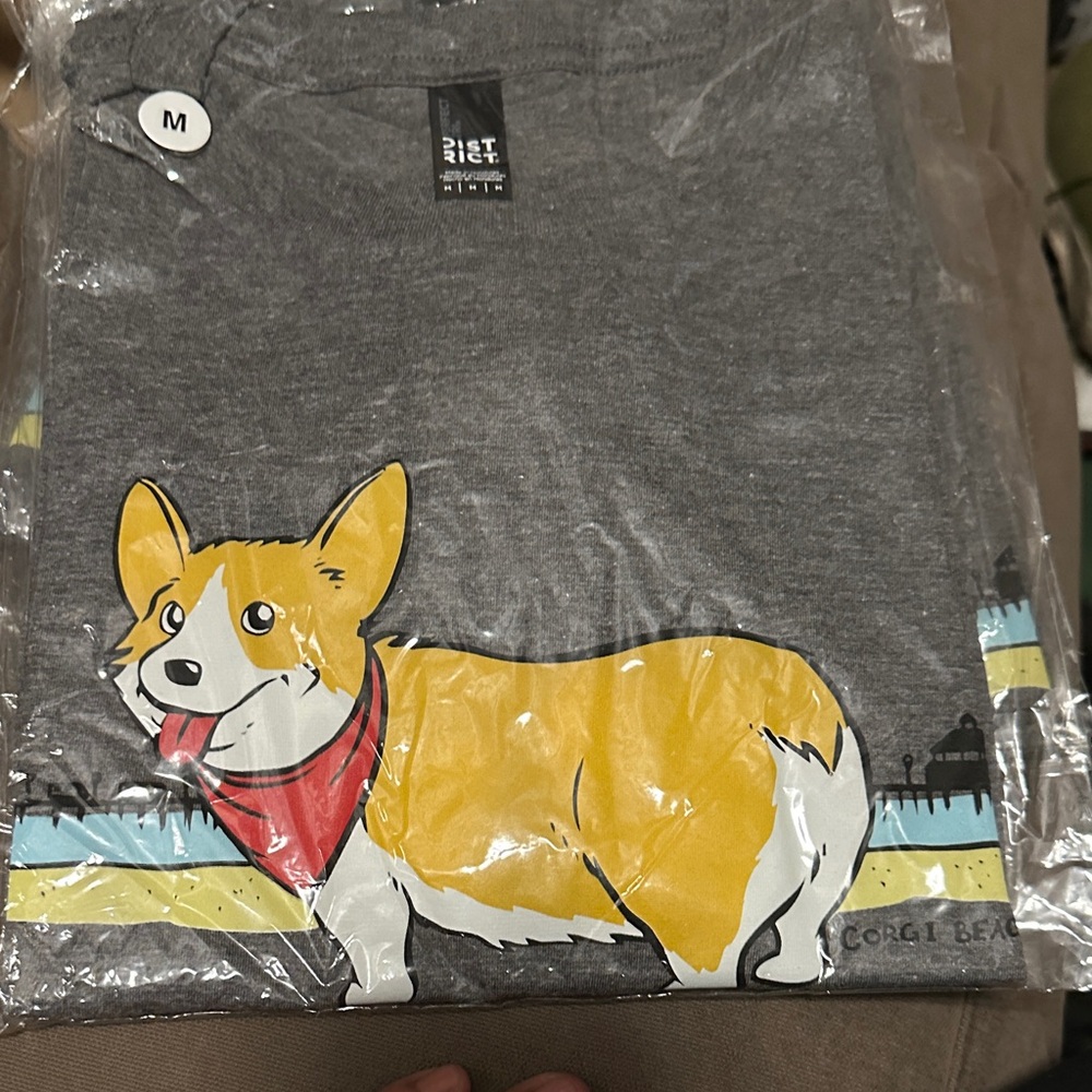 Gray Corgi Graphic Dog T-Shirt
